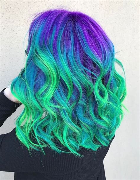 Purple Over Green Hair - HAIRSXC