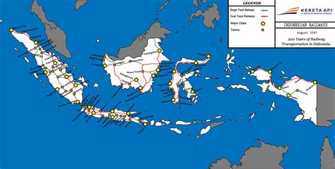 Map of Indonesia trains: rail lines and high speed train of Indonesia