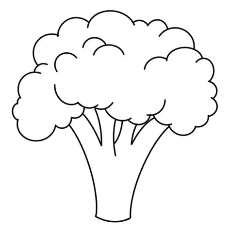 Easy Broccoli Coloring Page - Free Printable Coloring Pages for Kids