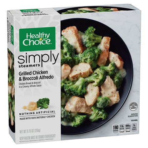 Healthy Choice Simply Steamers Grilled Chicken & Broccoli Alfredo, 9.15 oz - Walmart.com ...