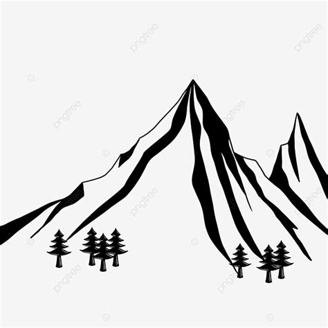 Mountain Peak Silhouette PNG Transparent, Silhouette Trees Mountain Peak Clipart, Mountain Range ...