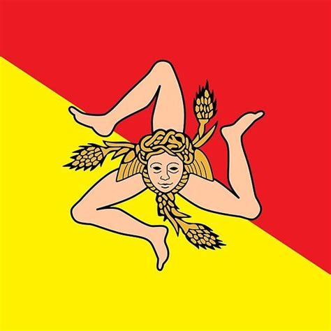 Flag of Sicily, Italy, Bandiera della Sicilia, Italia | Sicilia ...