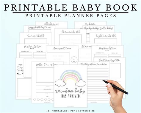 Baby Book, Printable Baby Book Pages, Baby Memory Book, Baby Book First ...