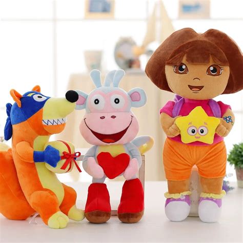 3pcs/lot love adventure of Dora monkey Boots Swiper plush Doll toy 25cm Dora monkey stuffed soft ...