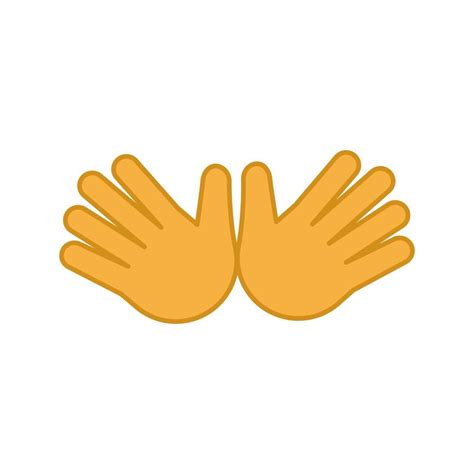 Open hands color icon. Jazz hands emoji. Hug gesture emoticon. Isolated ...