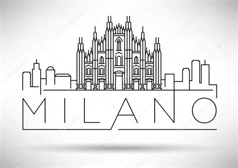 Ciudad de Milán Skyline con diseño tipográfico Vector de stock por ...