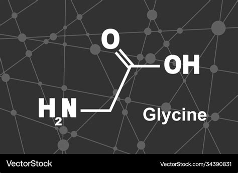 Glycine molecular structure Royalty Free Vector Image