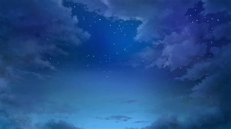 Anime Landscape: Cute anime landscape of a starry night sky with some ...
