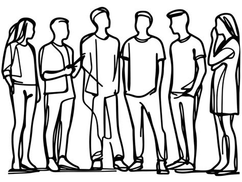 Premium Vector | Crowd of people sketch doodles Group therapy