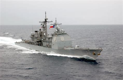 An Aerial View Of The Guided Missile Cruiser Uss San Jacinto (cg 56 ...