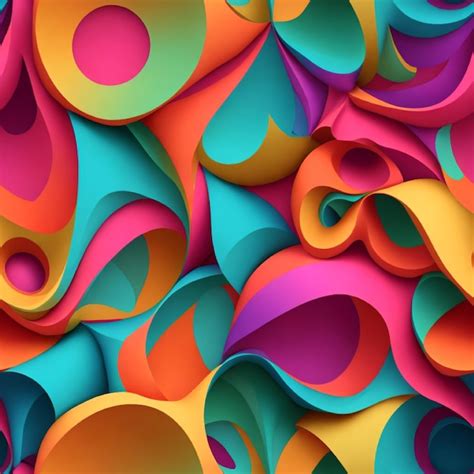 Premium Vector | Seamless pattern 3d colorful abstract flower