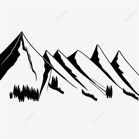 Mountain Peak Silhouette Transparent Background, Mountain Peaks Clip ...