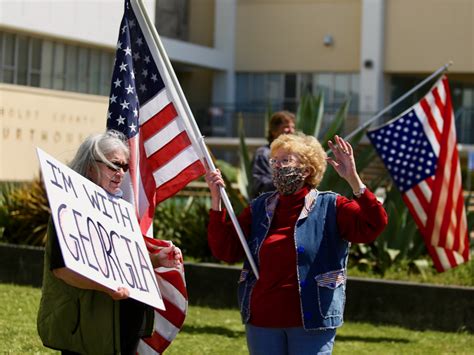 (PHOTOS) 'OPEN UP': Protesters Crowd in Front of Courthouse to Demand End to Business Closures ...