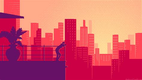 Solitary Skyline - Artistic Pixel Art HD Wallpaper