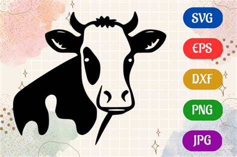 Cow | Black and White Logo Vector Art Graphic by Creative Oasis ...