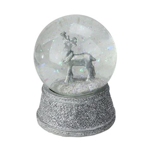 5.5" Silver Glittered Reindeer Christmas Snow Globe | Snow globes ...