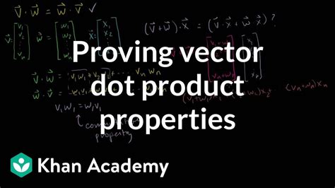 Proving Vector Dot Product Properties - YouTube