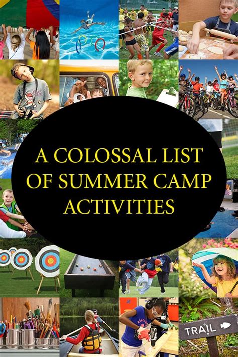 A colossal list of summer camp activities summer camp programming – Artofit