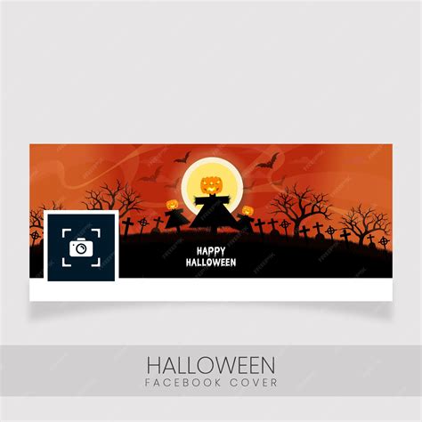 Premium Vector | Realistic happy halloween pumpkin facebook cover template 09