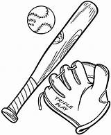 Baseball Glove A Ball And Bat Coloring Page  Download & Print sketch template