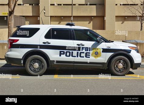 WASHINGTON, DC -4 APRIL 2019- View of a FBI police car parked on the ...