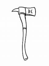 Coloring Hatchet Axe Pages Template Clipart Colouring Sketch Page sketch template