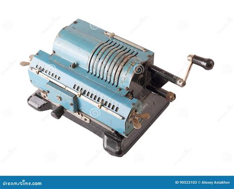 Mechanical calculator stock image. Image of analog, handle - 90523103