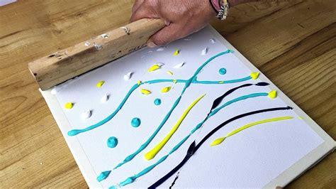 How to Draw Abstract Painting Using Rubber Squeegee - YouTube