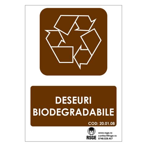 Autocolant PVC DESEURI BIODEGRADABILE - SSMescu