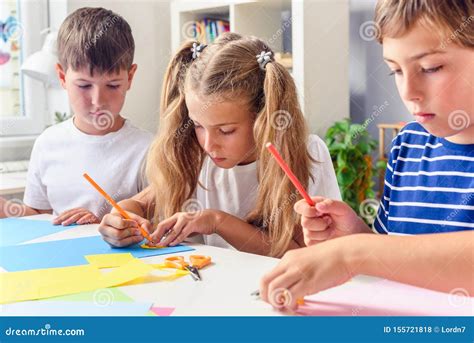 Creative Kids. Creative Arts and Crafts Classes in after School Activities Stock Photo - Image ...