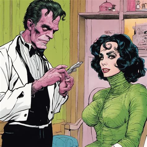 The Frankenstein Monster and Elizabeth Taylor studying lin… | Flickr