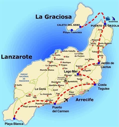 Mapa de la Graciosa, Lanzarote