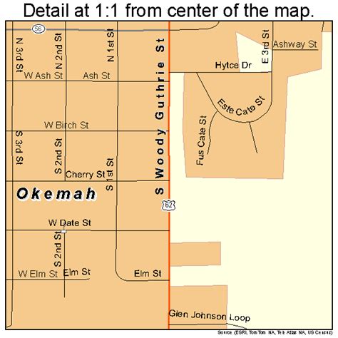 Okemah Oklahoma Street Map 4054200