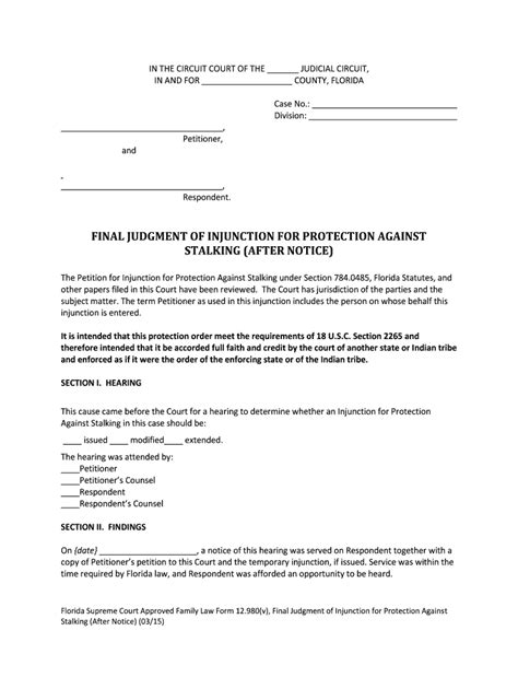 Final Judgment Injunction Form - Fill Online, Printable, Fillable ...