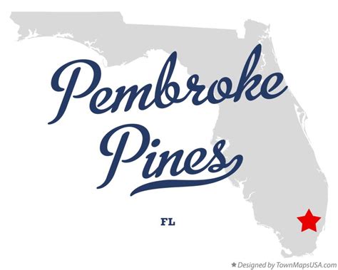 Map of Pembroke Pines, FL, Florida