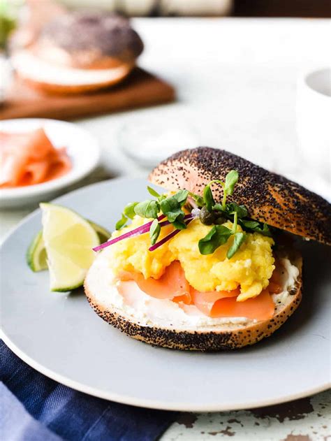 Scottish Smoked Salmon Bagel with Scrambled Eggs - Kitchen Confidante®