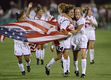 Triumphant USA Women's Soccer Team at the 1996 Olympics