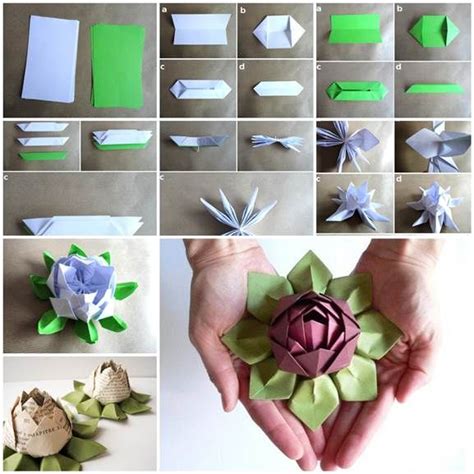 DIY Origami Lotus Flower | iCreativeIdeas.com Diy Origami, Origami Lotus Flower, How To Make ...