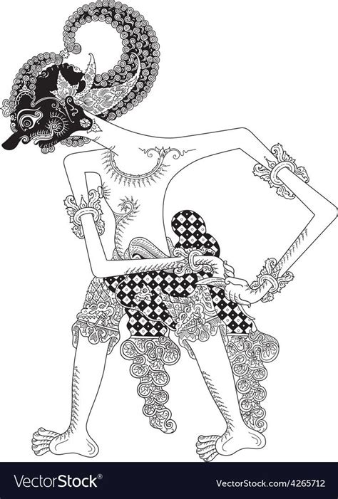 a protagonist figure of traditional puppet show, wayang kulit from java indonesia. Download a ...