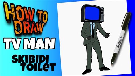 How To Draw Tv Man Skibidi Toilet Simple Step By Step Tutorial Hot ...