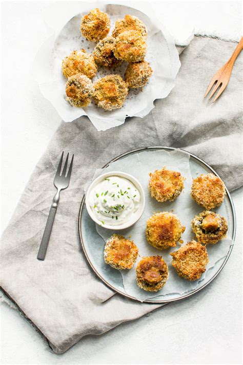 Breaded Garlic Mushrooms - Baked - Mrs Jones's Kitchen