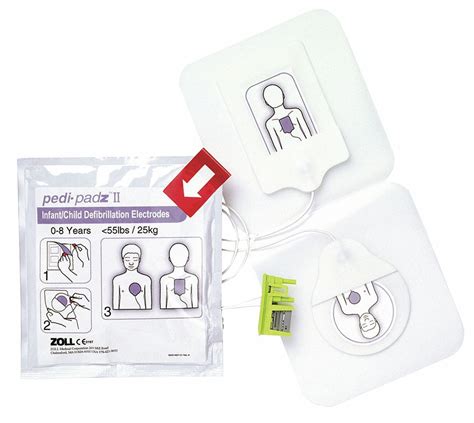 ZOLL, Pedi-padz II Defibrillator Pads,Kid,2yr, Pedi-padz II ...