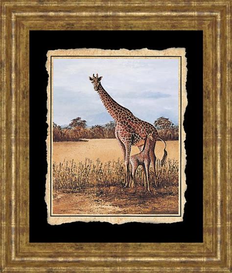 22 in. x 26 in. "Giraffe" Framed Print Wall Art - Classy Art