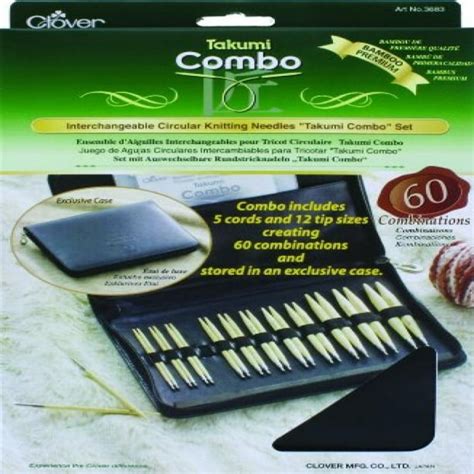 Clover Interchangeable Circular Knitting Needles Takumi Combo Set - Walmart.com - Walmart.com