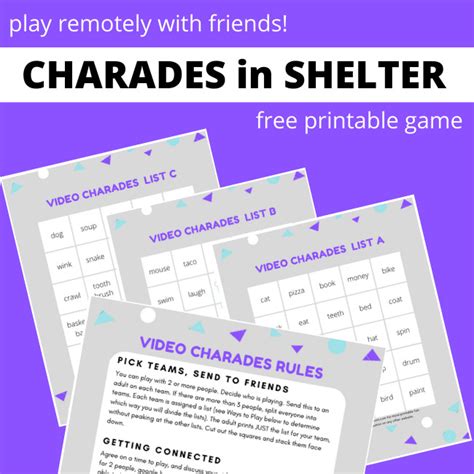 Charades for Zoom - Play Remotely with Friends (FREE PRINTABLE) - LalyMom