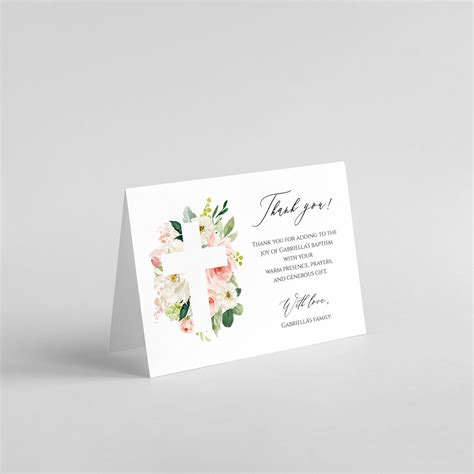 Baptism Thank You Card Template Instant Download Thank You - Etsy