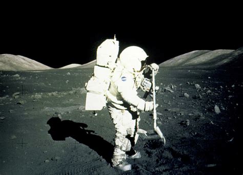 Apollo 17 Astronaut Collecting Lunar Rock Samples Photograph by Nasa ...