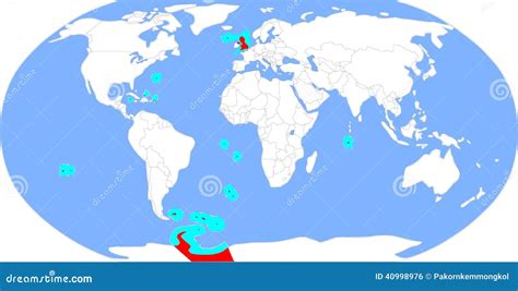 Freehand Map : British Overseas Territories Stock Photo - Image: 40998976