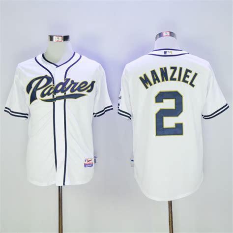 2017 San Diego Padres Mens Jerseys 2 Johnny Manziel White Coolbase Baseball Jersey Stitched 100% ...