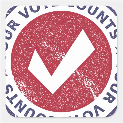 your vote counts square sticker | Zazzle.com